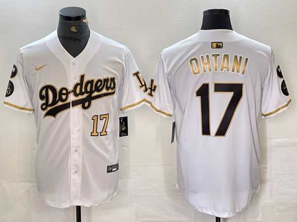 Men's Los Angeles Dodgers #17 Shohei Ohtani Number White Gold Fashion Stitched Cool Base Limited Jersey,We sell and wholesale Men's Los Angeles Dodgers #17 Shohei Ohtani Number White Gold Fashion Stitched Cool Base Limited Jersey on line form chian!